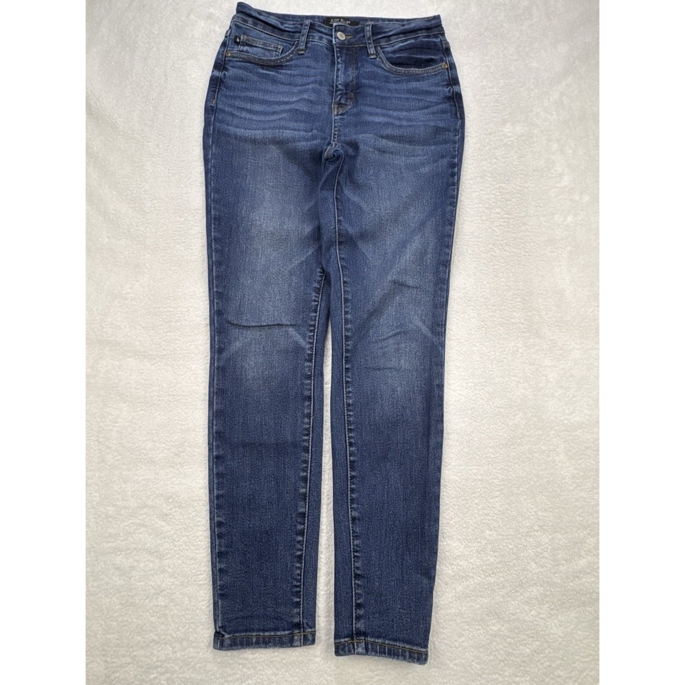 Judy Blue Jeans Women Blue 27x29‎ JB88365 Straight  Whisker Distress Denim